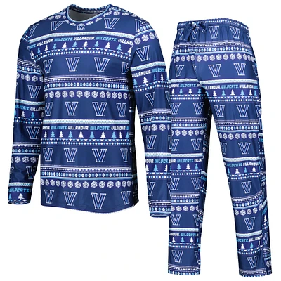 Men's Concepts Sport Navy Villanova Wildcats Swivel Long Sleeve Top & Pants Sleep Set