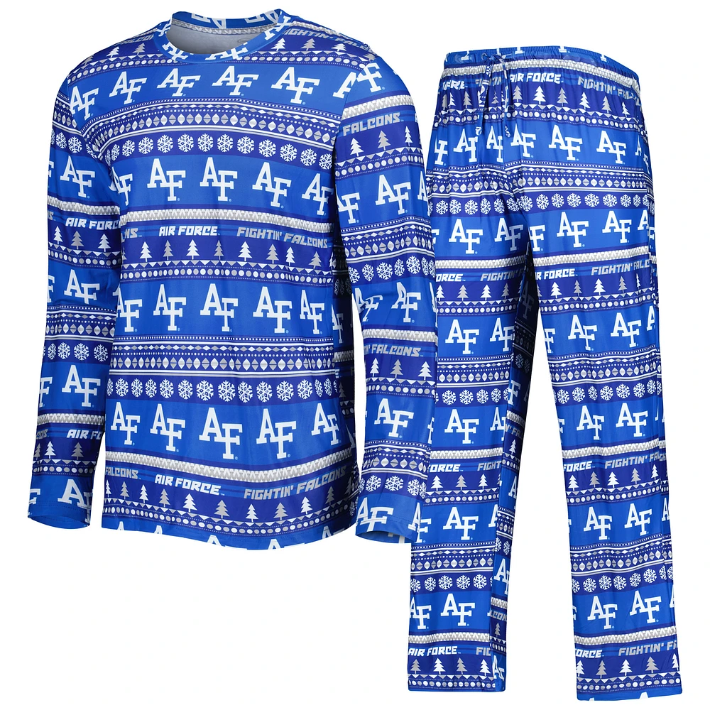 Men's Concepts Sport Royal Air Force Falcons Swivel Long Sleeve Top & Pants Sleep Set