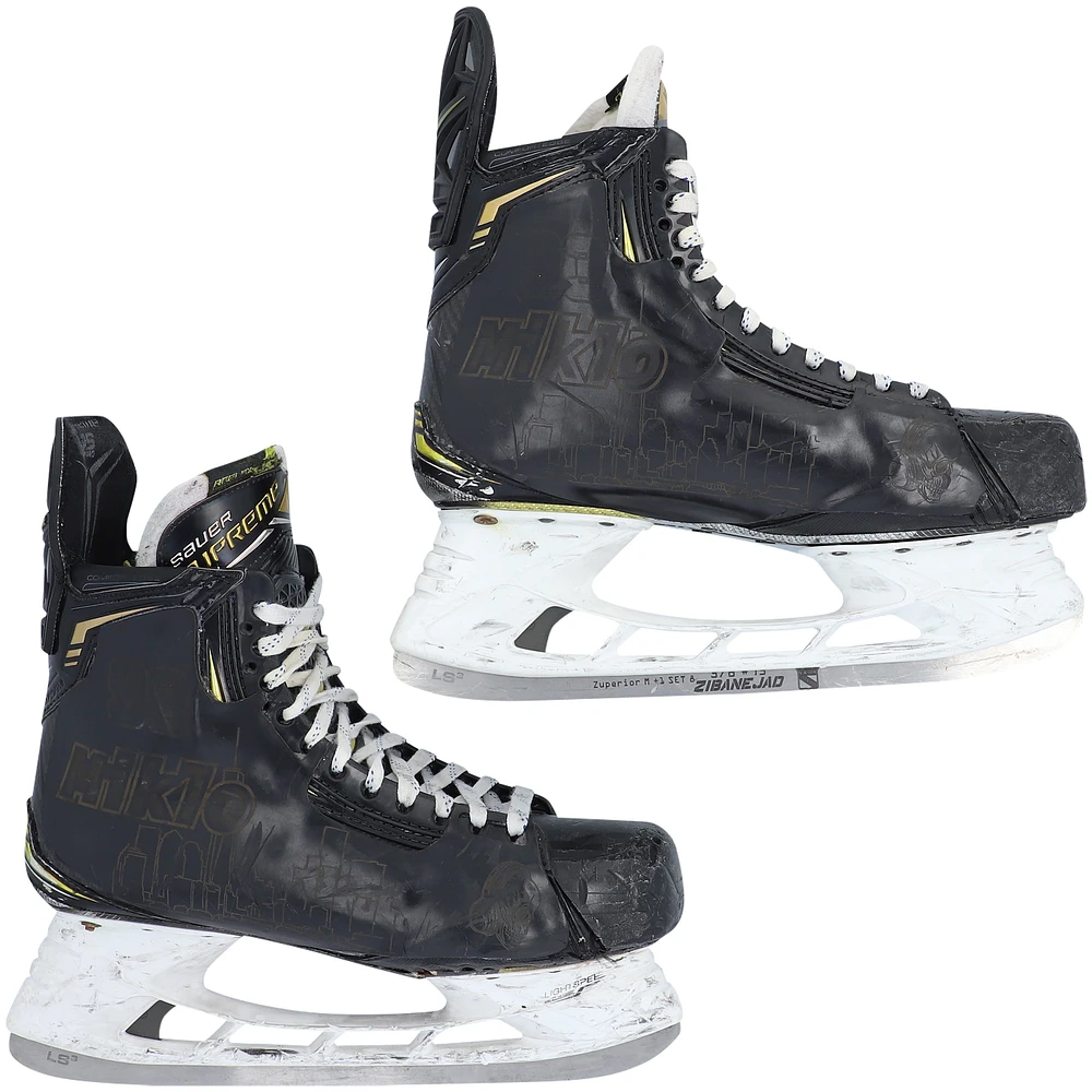 Mika Zibanejad New York Rangers Game-Used Black Bauer Skates from the 2021-22 NHL Season