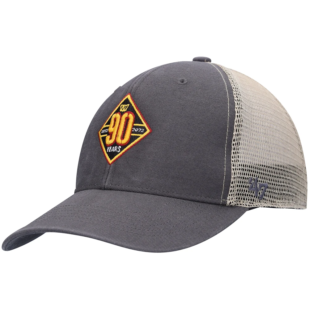 Men's '47 Charcoal/Natural Washington Commanders 90th Season MVP Trucker Snapback Hat