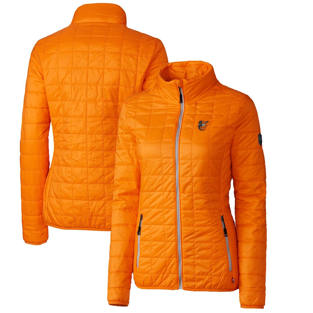 Women's Cutter & Buck Orange Baltimore Orioles Rainier PrimaLoft Eco Full-Zip Puffer Jacket