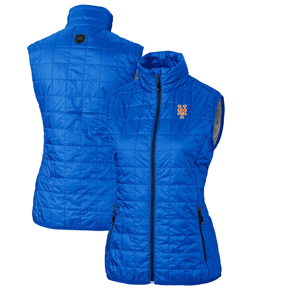 Women's Cutter & Buck Royal New York Mets Rainier PrimaLoft Eco Full-Zip Puffer Vest
