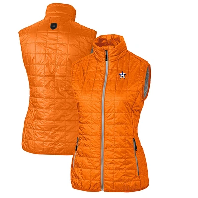 Women's Cutter & Buck Orange Houston Astros Rainier PrimaLoft Eco Full-Zip Puffer Vest