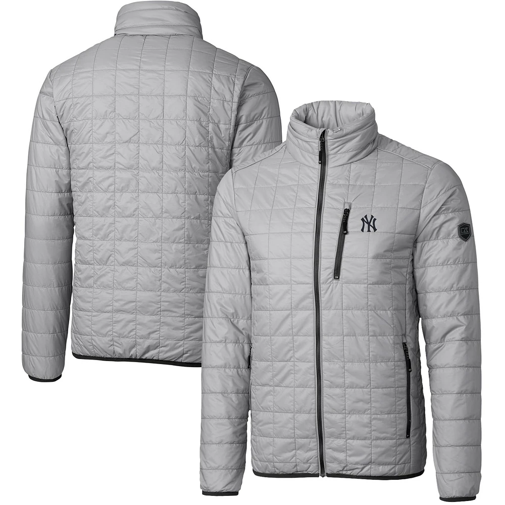 Men's Cutter & Buck Gray New York Yankees Rainier Eco Insulated Full-Zip Puffer Jacket