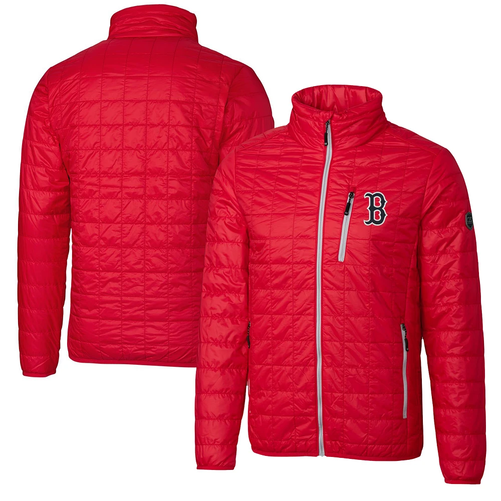 Men's Cutter & Buck Red Boston Sox Rainier Eco Insulated Full-Zip Puffer Jacket
