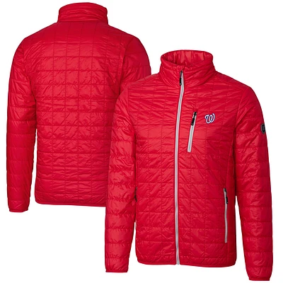 Men's Cutter & Buck Red Washington Nationals Rainier Eco Insulated Full-Zip Puffer Jacket