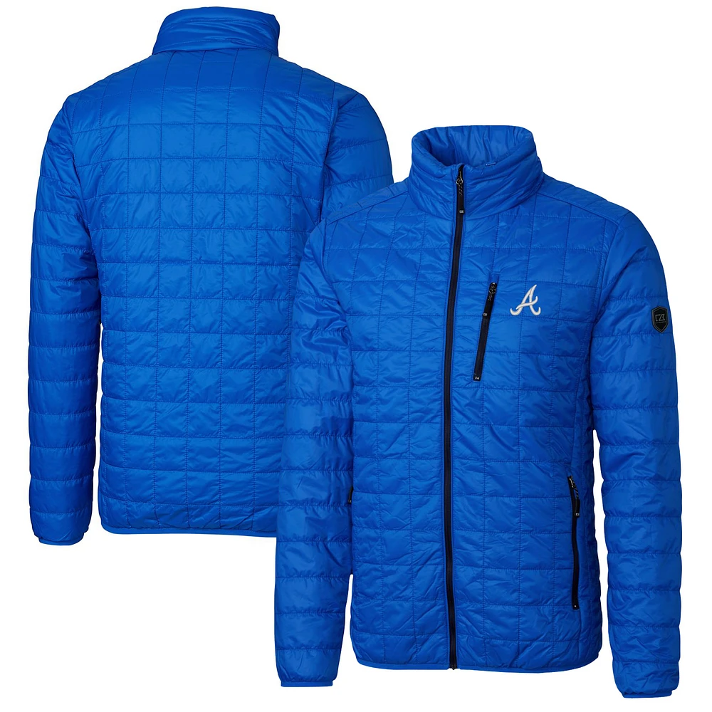 Men's Cutter & Buck Royal Atlanta Braves Rainier Eco Insulated Full-Zip Puffer Jacket