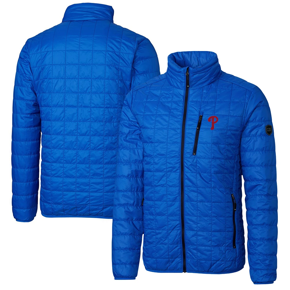 Men's Cutter & Buck Royal Philadelphia Phillies Rainier Eco Insulated Full-Zip Puffer Jacket