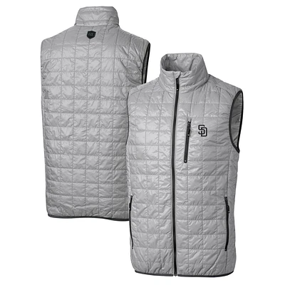 Men's Cutter & Buck Gray San Diego Padres Rainier Full-Zip Puffer Vest
