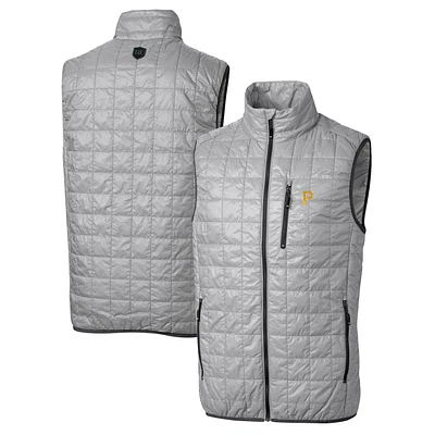Men's Cutter & Buck Gray Pittsburgh Pirates Rainier Full-Zip Puffer Vest