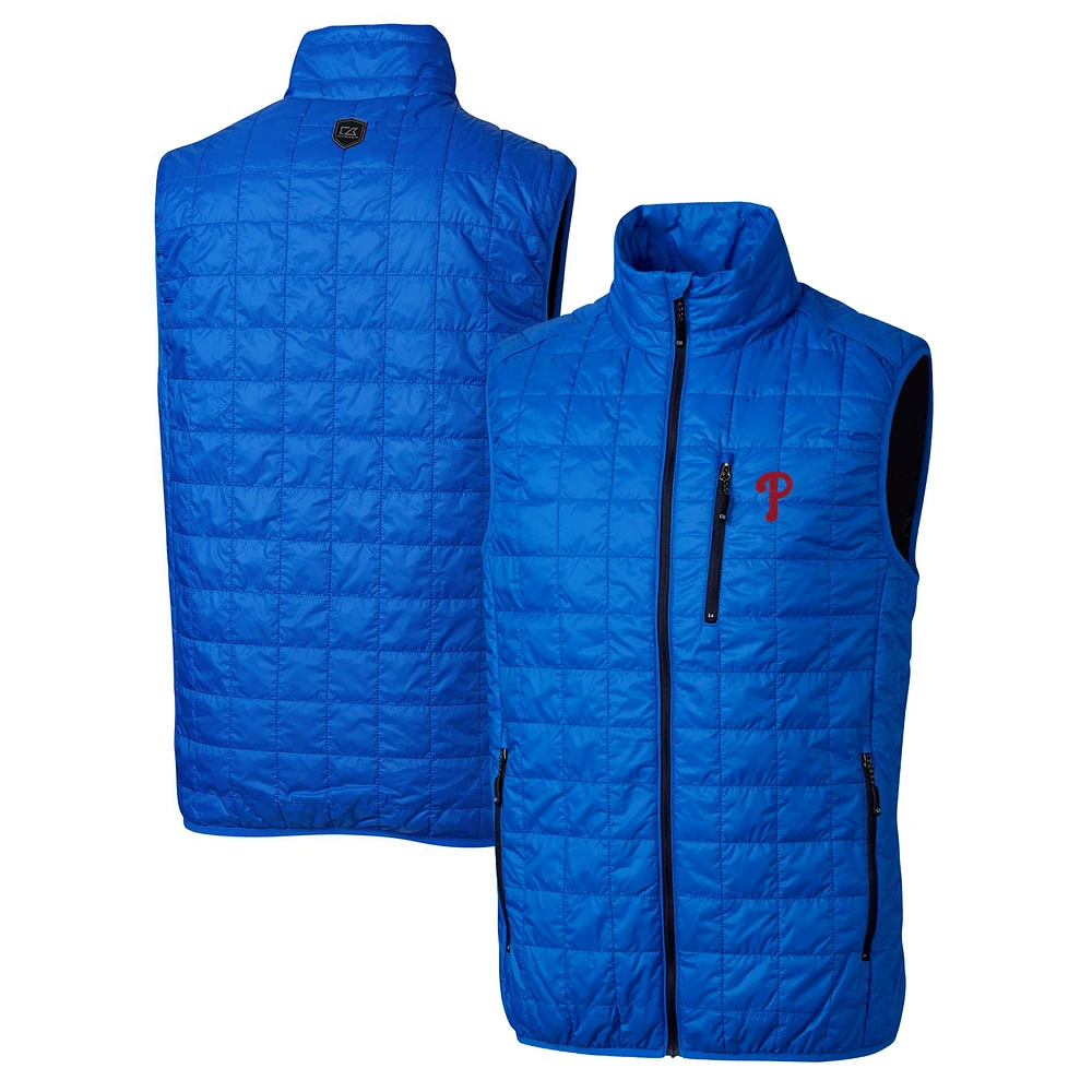 Men's Cutter & Buck Royal Philadelphia Phillies Rainier Full-Zip Puffer Vest