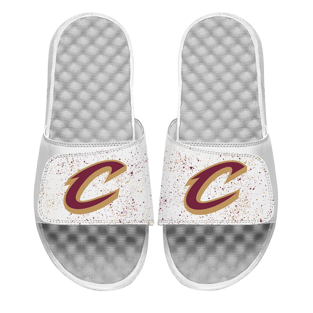 Youth ISlide White Cleveland Cavaliers Speckle Slide Sandals