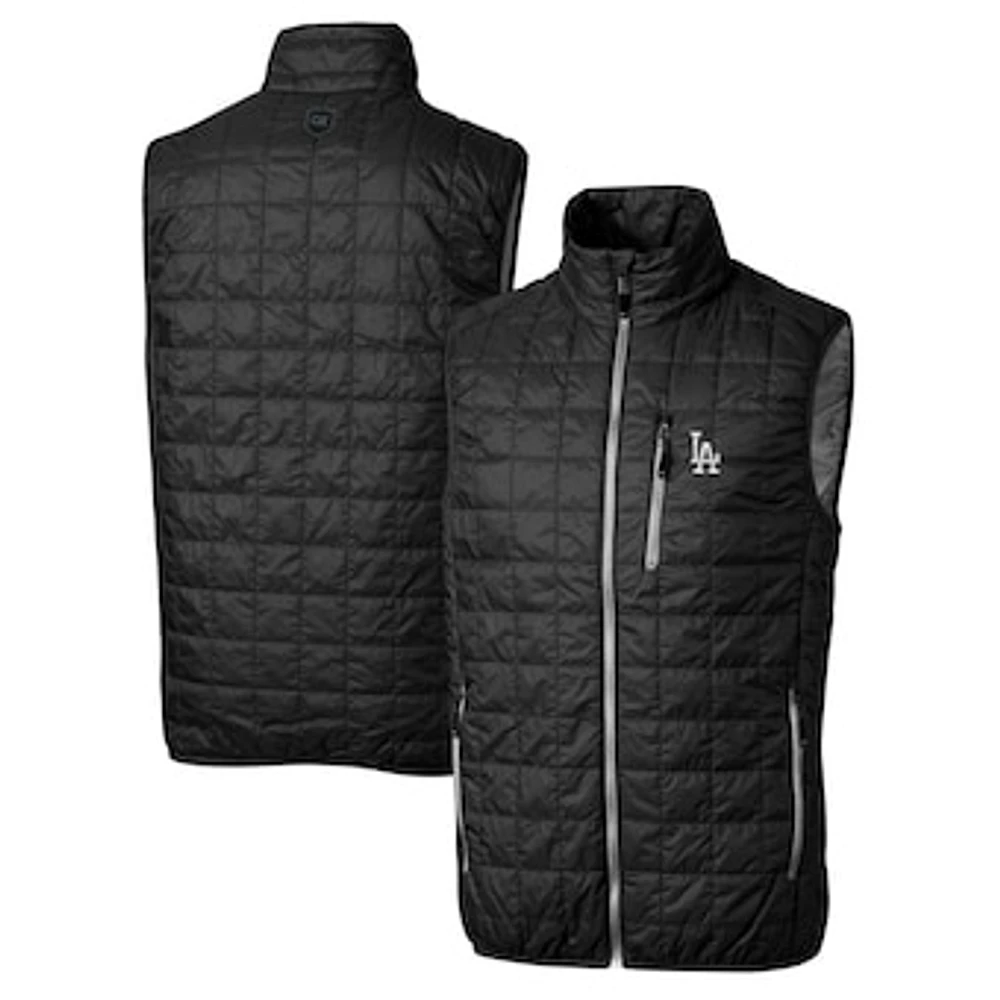 Men's Cutter & Buck Black Los Angeles Dodgers Big Tall Rainier Full-Zip Puffer Vest