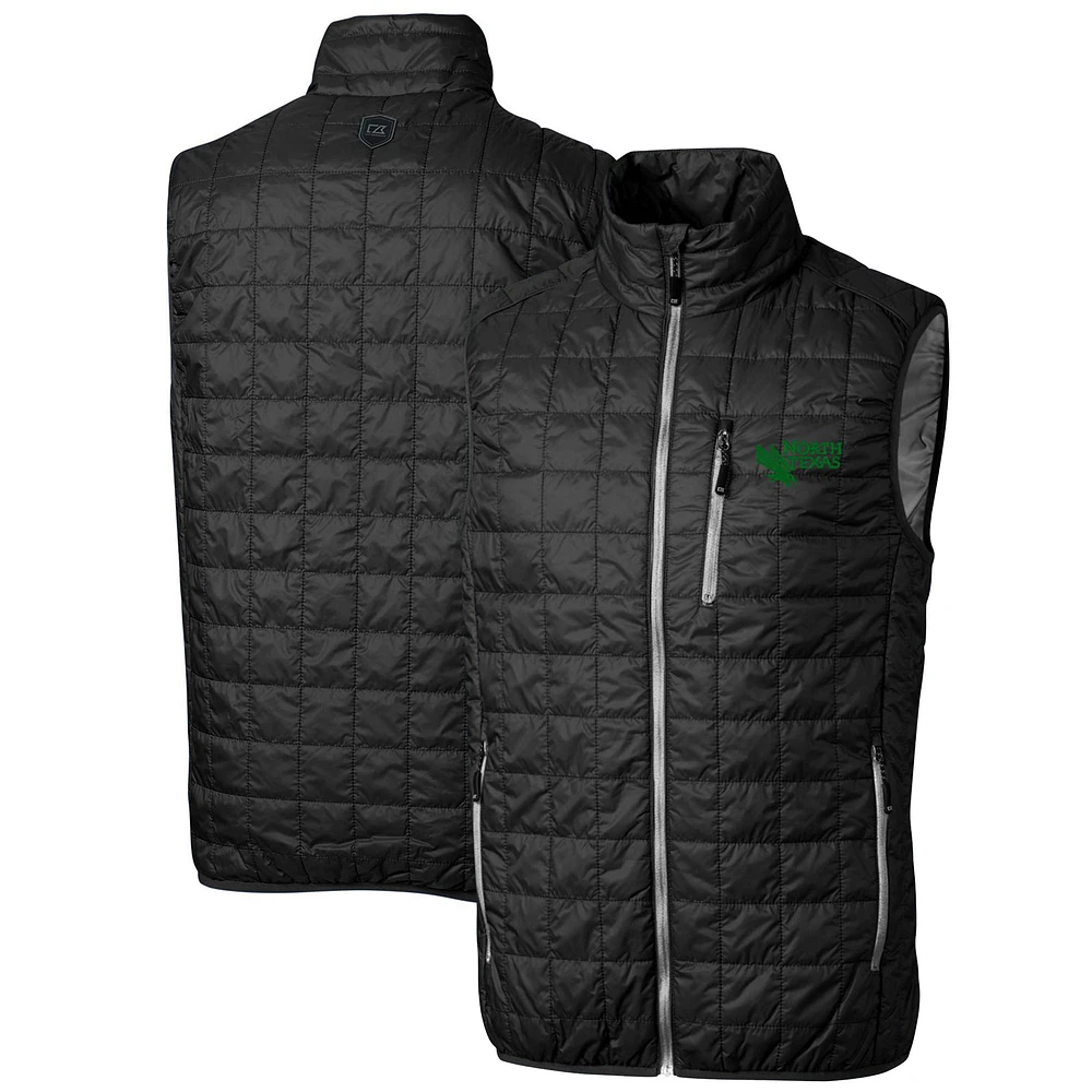 Men's Cutter & Buck North Texas Mean Green Big & Tall Rainier PrimaLoft Eco Full-Zip Puffer Vest