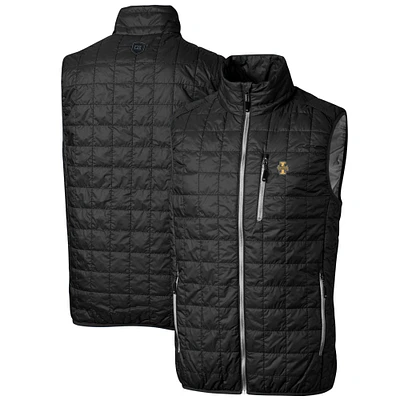 Men's Cutter & Buck Black Idaho Vandals Big Tall Rainier PrimaLoft Eco Full-Zip Puffer Vest