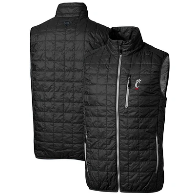 Men's Cutter & Buck Black Cincinnati Bearcats Big Tall Rainier PrimaLoft Eco Full-Zip Puffer Vest