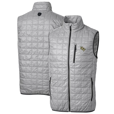 Men's Cutter & Buck Gray UCF Knights Big & Tall Rainier PrimaLoft Eco Full-Zip Puffer Vest