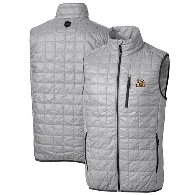 Men's Cutter & Buck LSU Tigers Big & Tall Rainier PrimaLoft Eco Full-Zip Puffer Vest