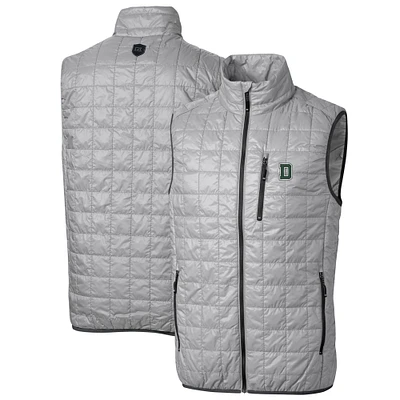 Men's Cutter & Buck Gray Dartmouth Big Green Tall Rainier PrimaLoft Eco Full-Zip Puffer Vest