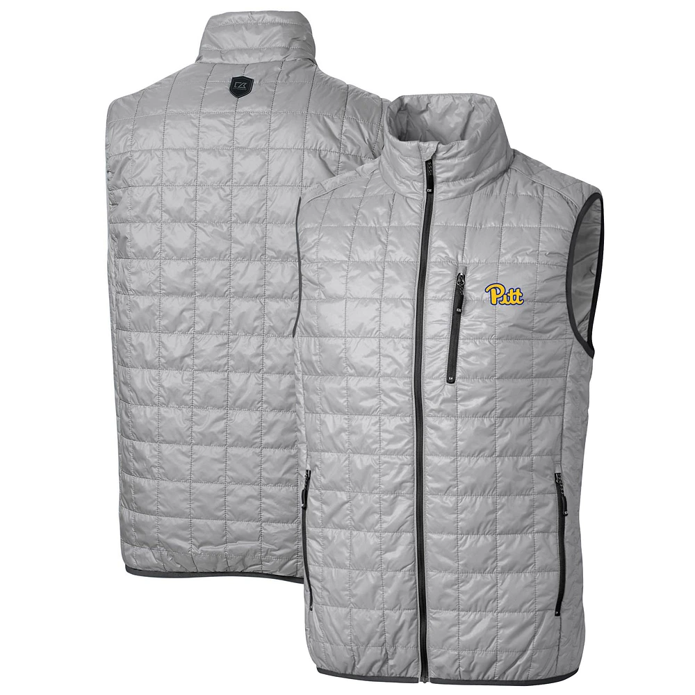 Men's Cutter & Buck Pitt Panthers Big Tall Rainier PrimaLoft Eco Full-Zip Puffer Vest