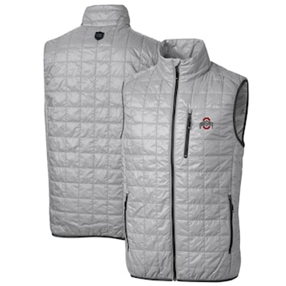 Men's Cutter & Buck Ohio State Buckeyes Big Tall Rainier PrimaLoft Eco Full-Zip Puffer Vest