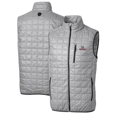 Men's Cutter & Buck Gray Gonzaga Bulldogs Big Tall Rainier PrimaLoft Eco Full-Zip Puffer Vest