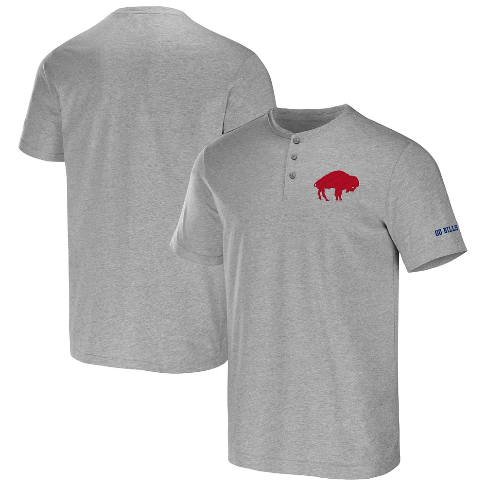 Men's NFL x Darius Rucker Collection by Fanatics Heathered Gray Buffalo Bills Henley T-Shirt