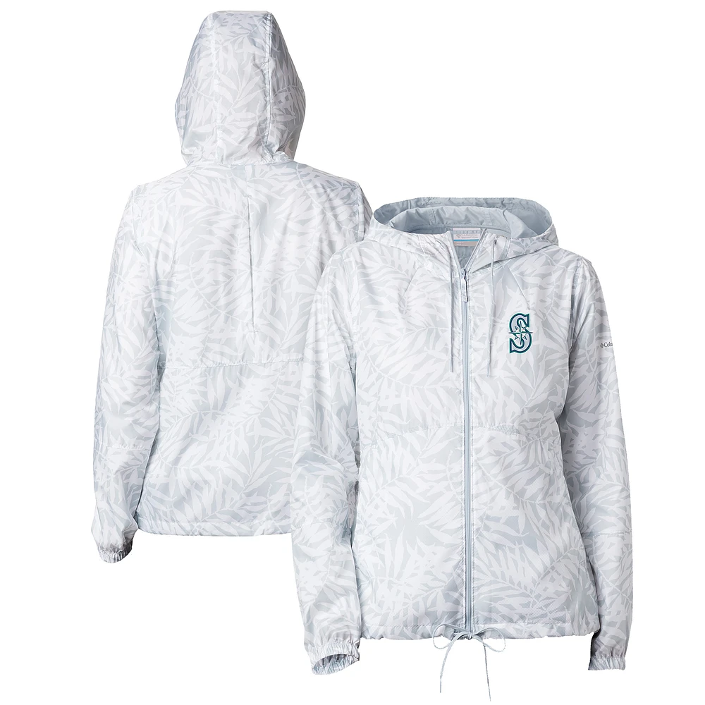 Women's Columbia White Seattle Mariners Flash Forward Full-Zip Windbreaker Jacket