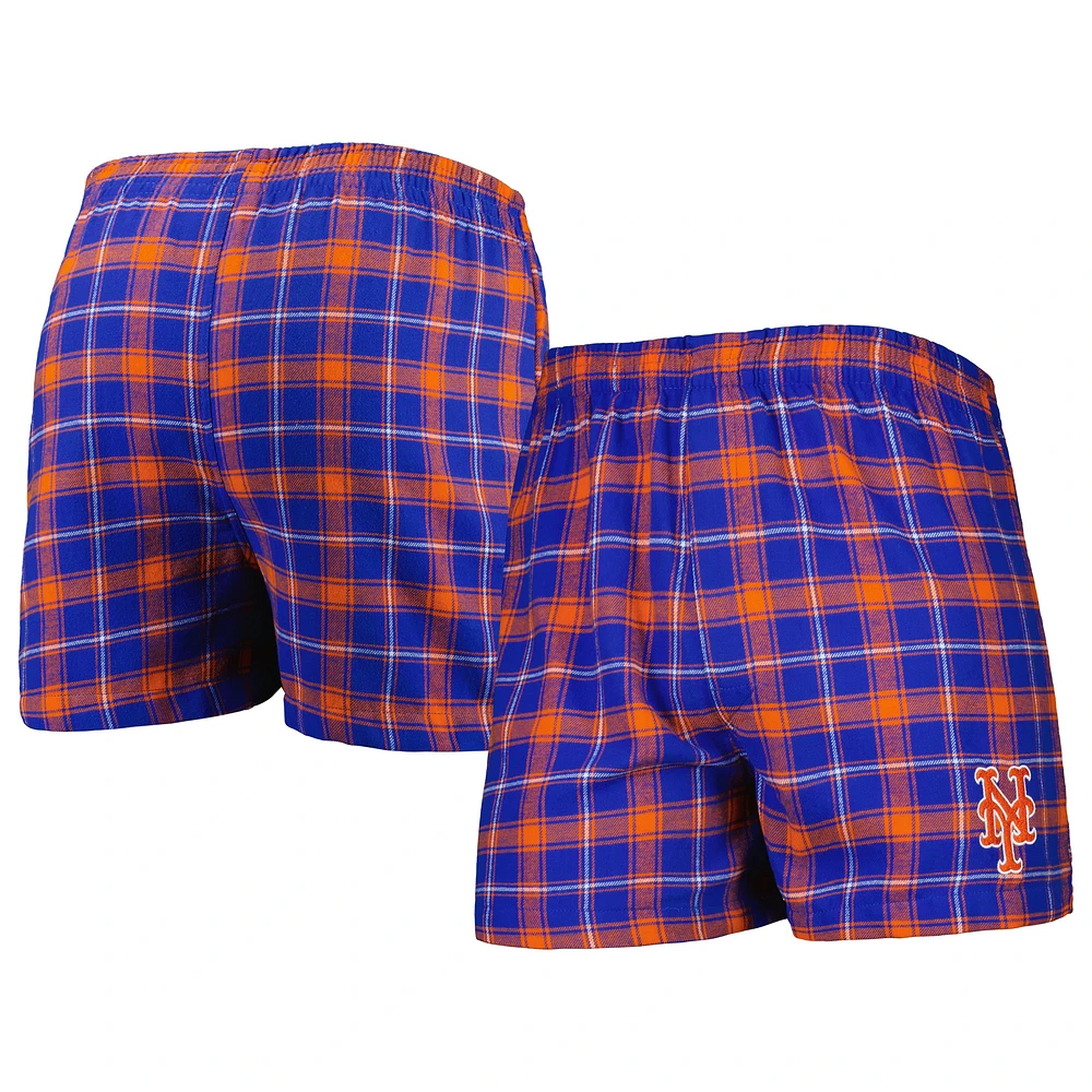 Men's Concepts Sport Royal/Orange New York Mets Ledger Flannel Boxers