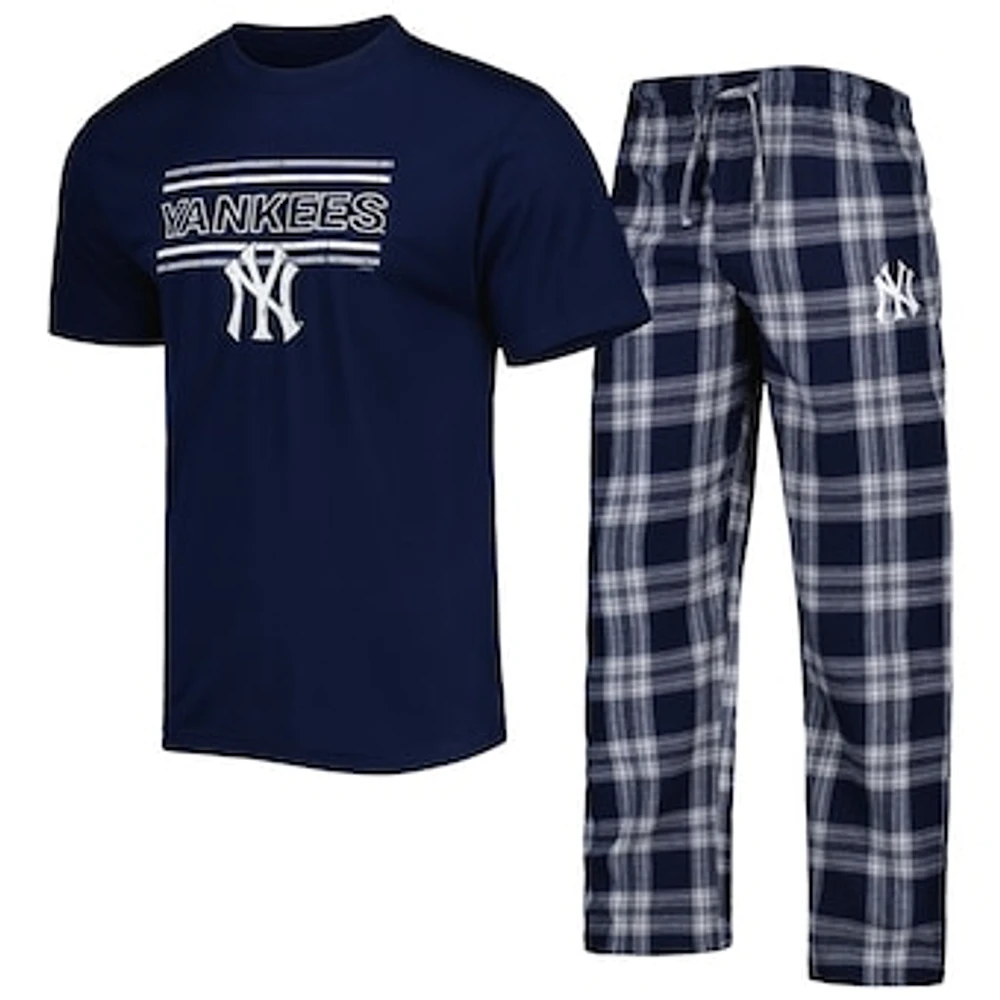 Men's Concepts Sport Navy/Gray New York Yankees Badge Top & Pants Sleep Set