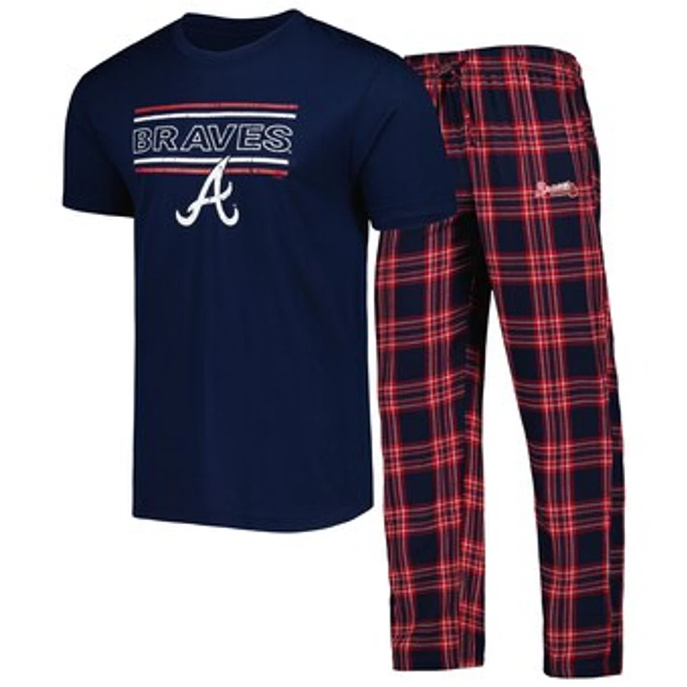 Men's Concepts Sport Navy/Red Atlanta Braves Badge Top & Pants Sleep Set