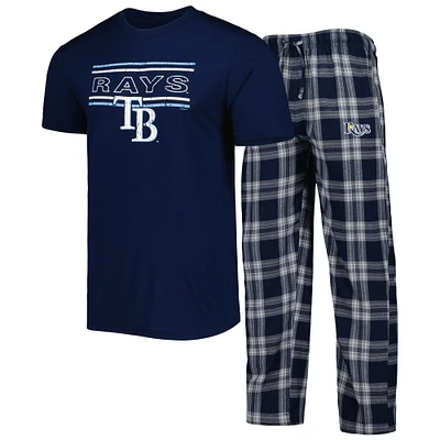 Men's Concepts Sport Navy/Gray Tampa Bay Rays Badge Top & Pants Sleep Set