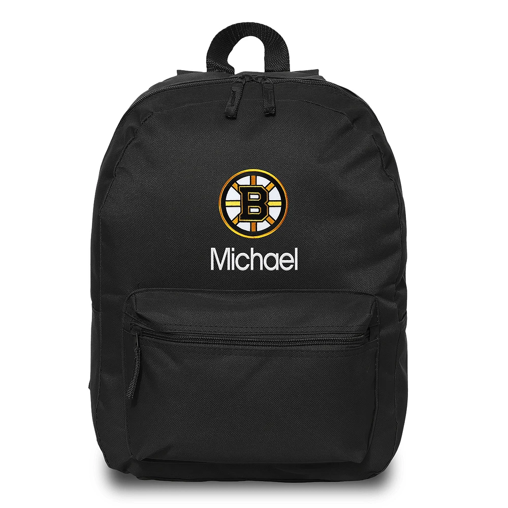 Black Boston Bruins Personalized Backpack