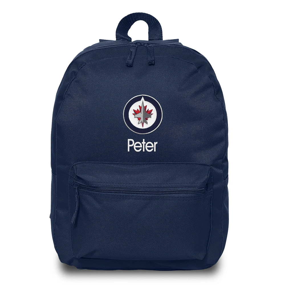 Navy Winnipeg Jets Personalized Backpack
