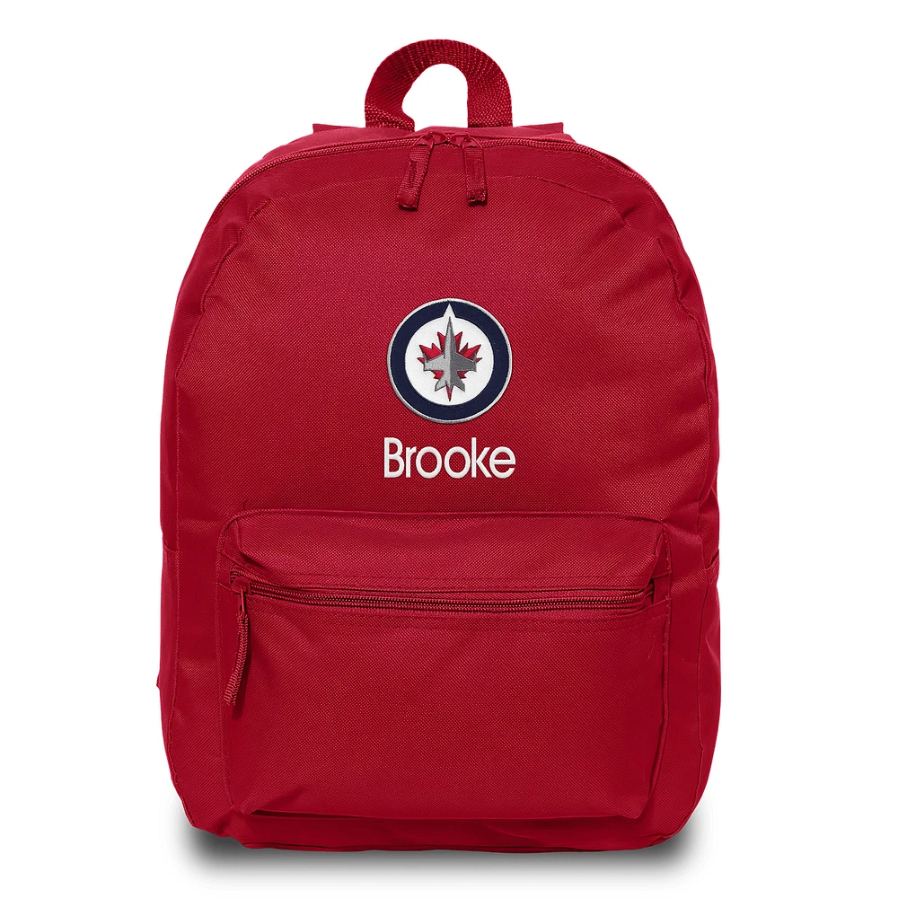 Red Winnipeg Jets Personalized Backpack