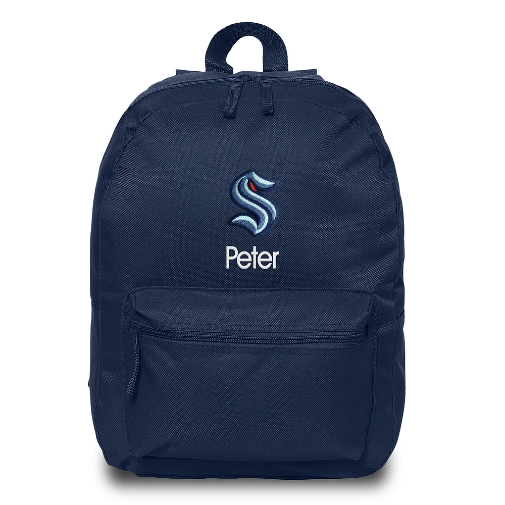 Navy Seattle Kraken Personalized Backpack