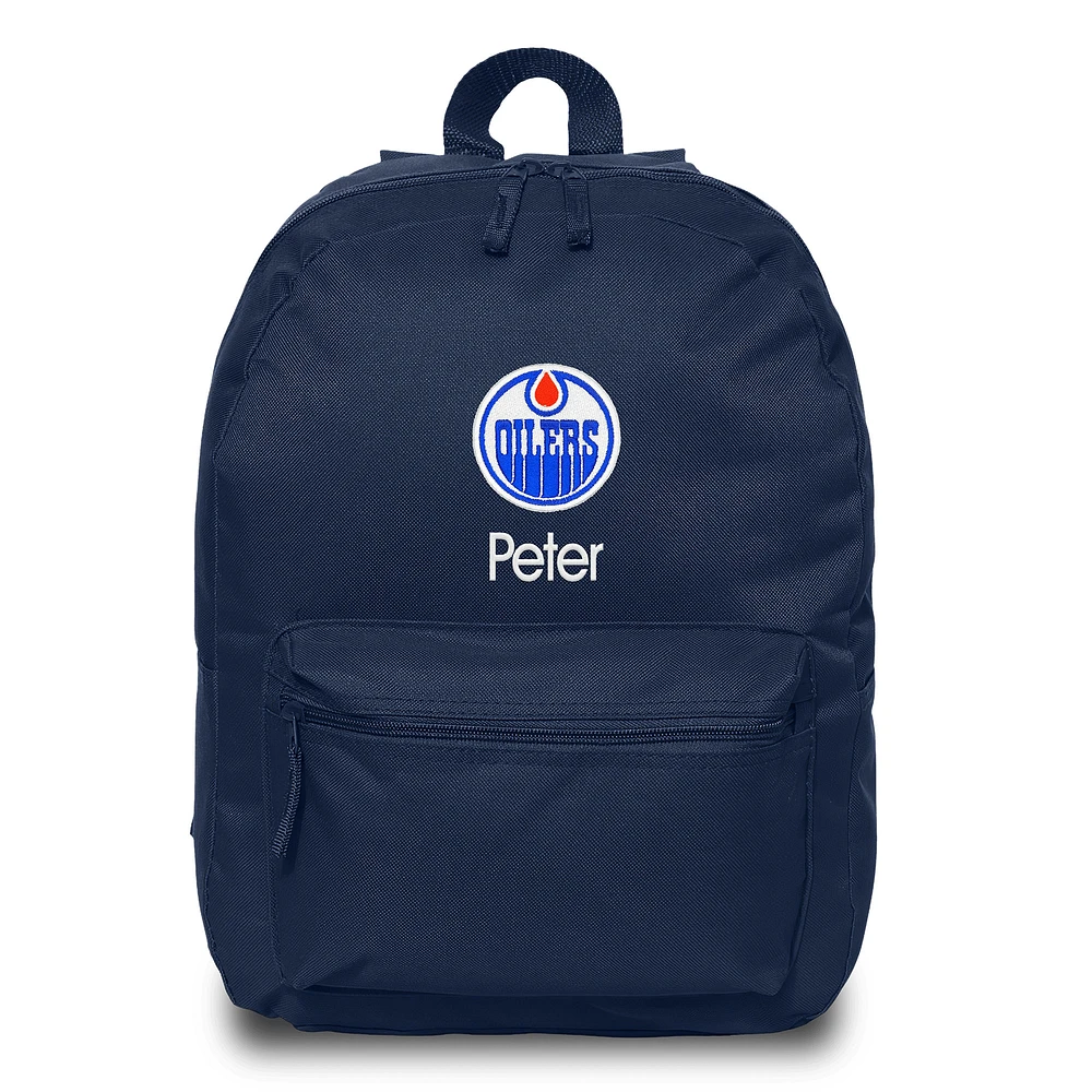 Navy Edmonton Oilers Personalized Backpack