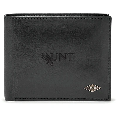 Men's Fossil North Texas Mean Green Leather Ryan RFID Passcase Wallet