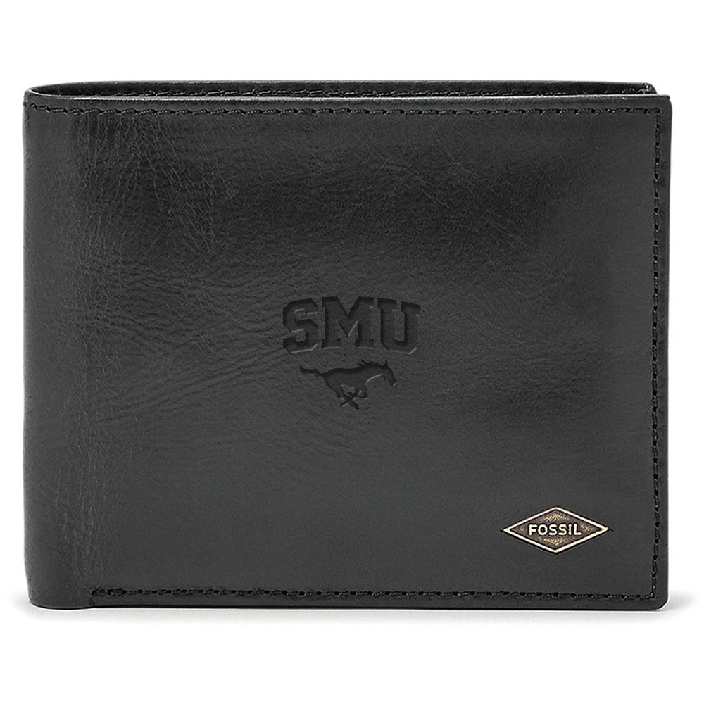 Men's Fossil SMU Mustangs Leather Ryan RFID Passcase Wallet