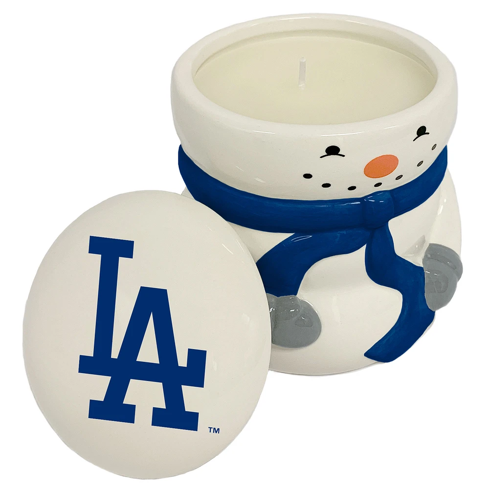 Los Angeles Dodgers 12.5oz. Holiday Snowman Ceramic Candle
