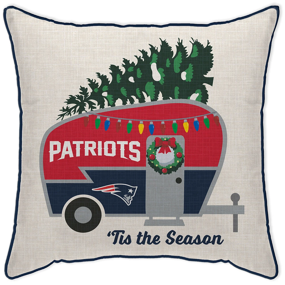 New England Patriots 18'' x 18'' Holiday Camper Décor Pillow