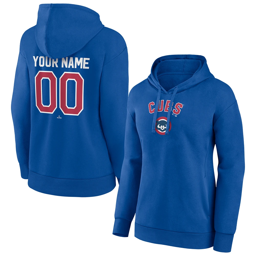 Women's Royal Chicago Cubs Personalized Cooperstown Collection Winning Streak Pullover Hoodie
