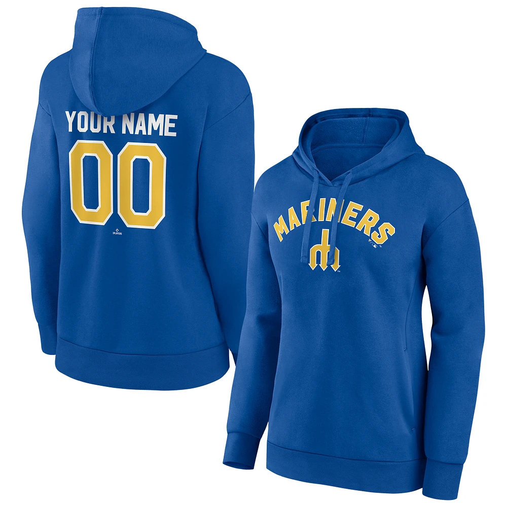 Women's Royal Seattle Mariners Personalized Cooperstown Collection Winning Streak Pullover Hoodie