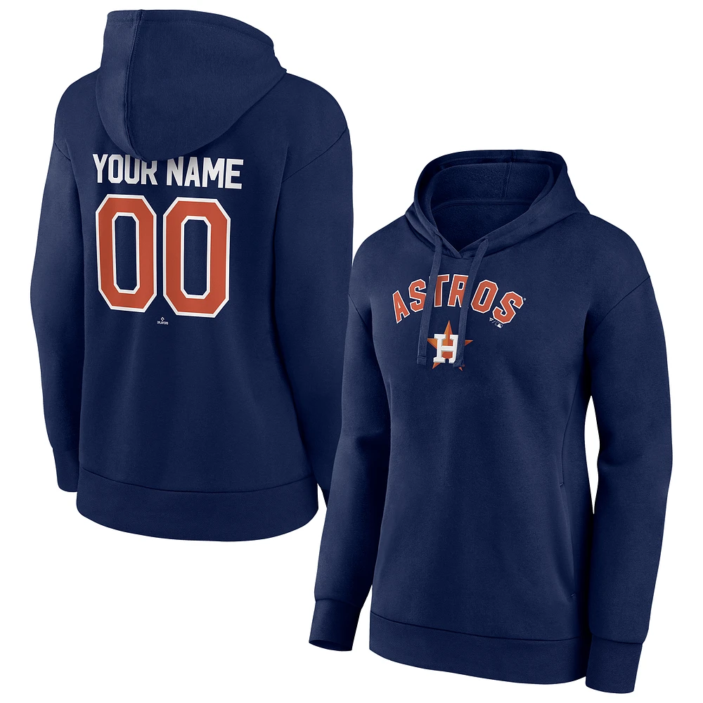 Women's Navy Houston Astros Personalized Team Winning Streak Pullover Hoodie