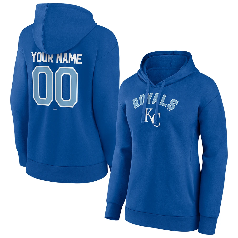 Women's Royal Kansas City Royals Personalized Team Winning Streak Pullover Hoodie