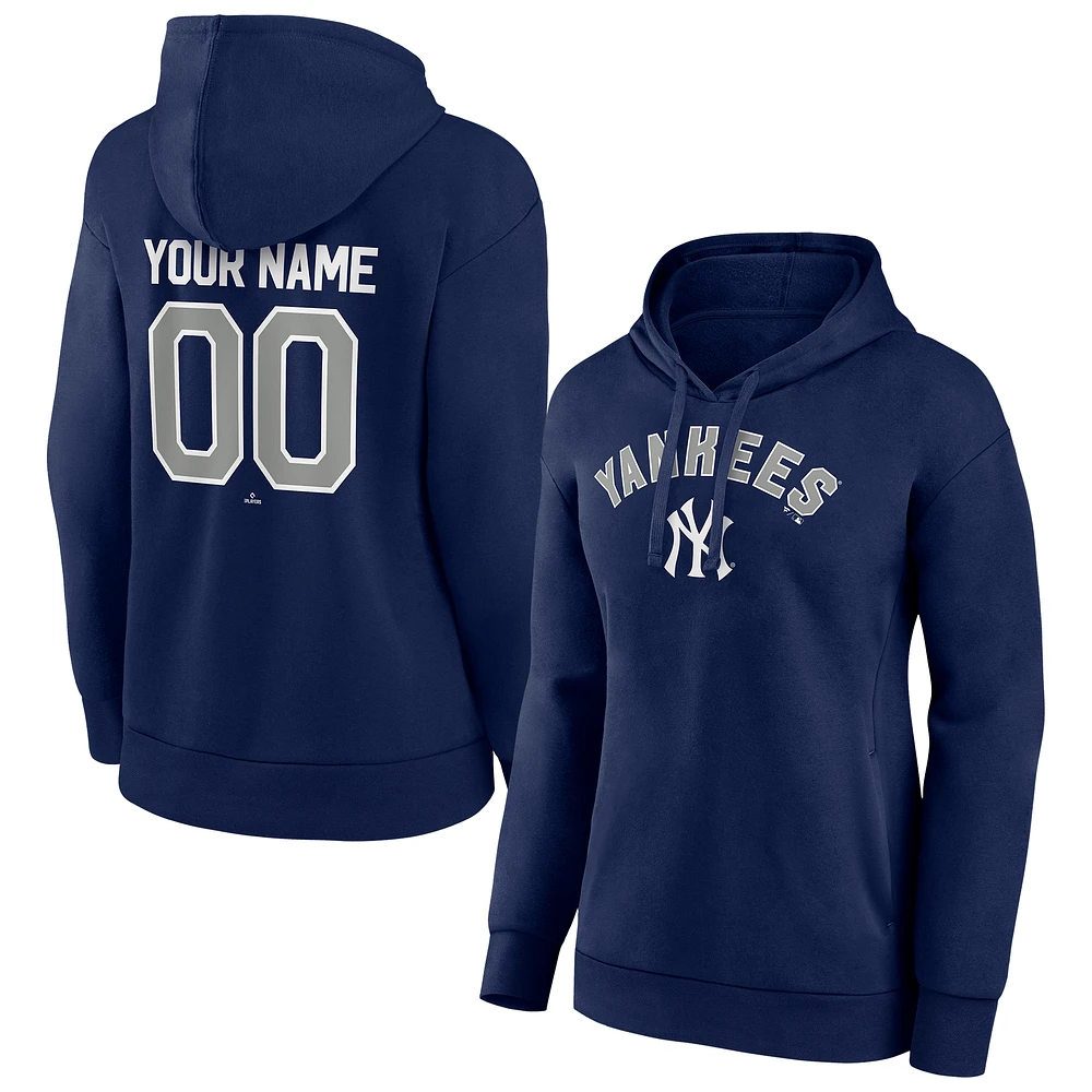 Women's Navy New York Yankees Personalized Team Winning Streak Pullover Hoodie