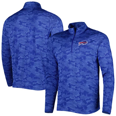 Men's Antigua Royal Buffalo Bills Brigade Quarter-Zip Sweatshirt