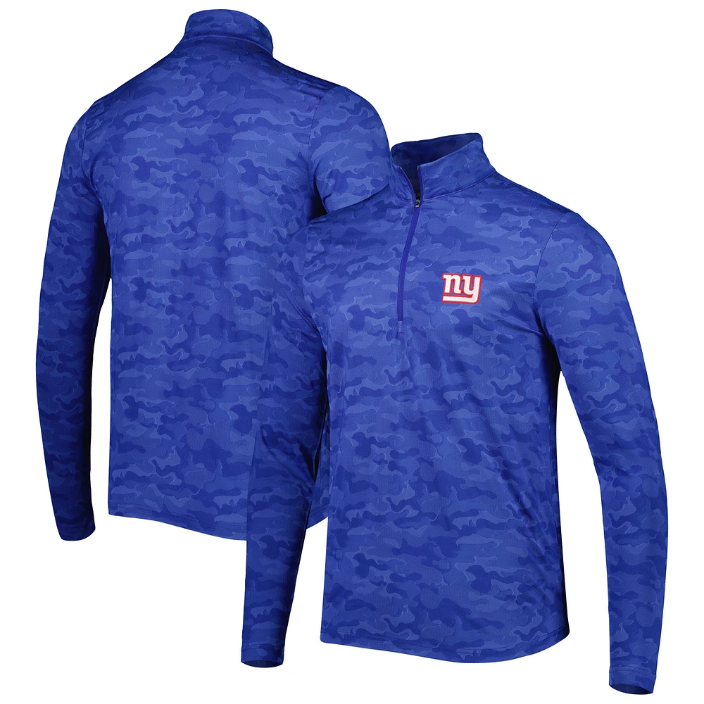Men's Antigua Royal New York Giants Brigade Quarter-Zip Sweatshirt