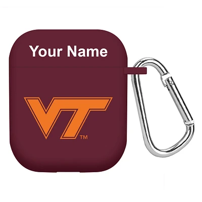 Maroon Virginia Tech Hokies Personalized AirPods Case Cover