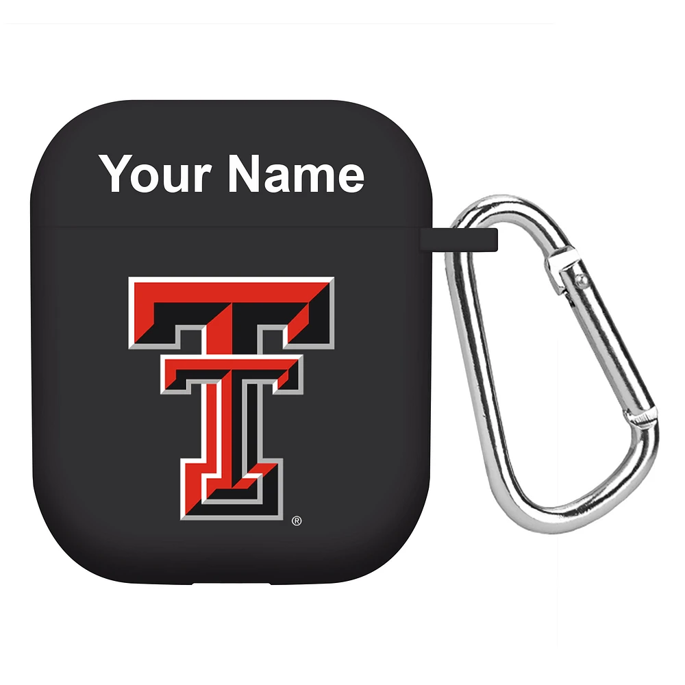 Black Texas Tech Red Raiders Personalized AirPods Case Cover